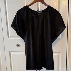 Worthington Black Flutter Sleeve Blouse